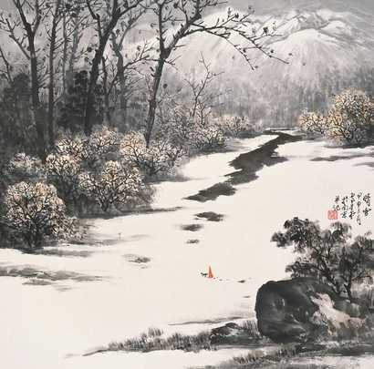 卢星堂 晴雪 镜心